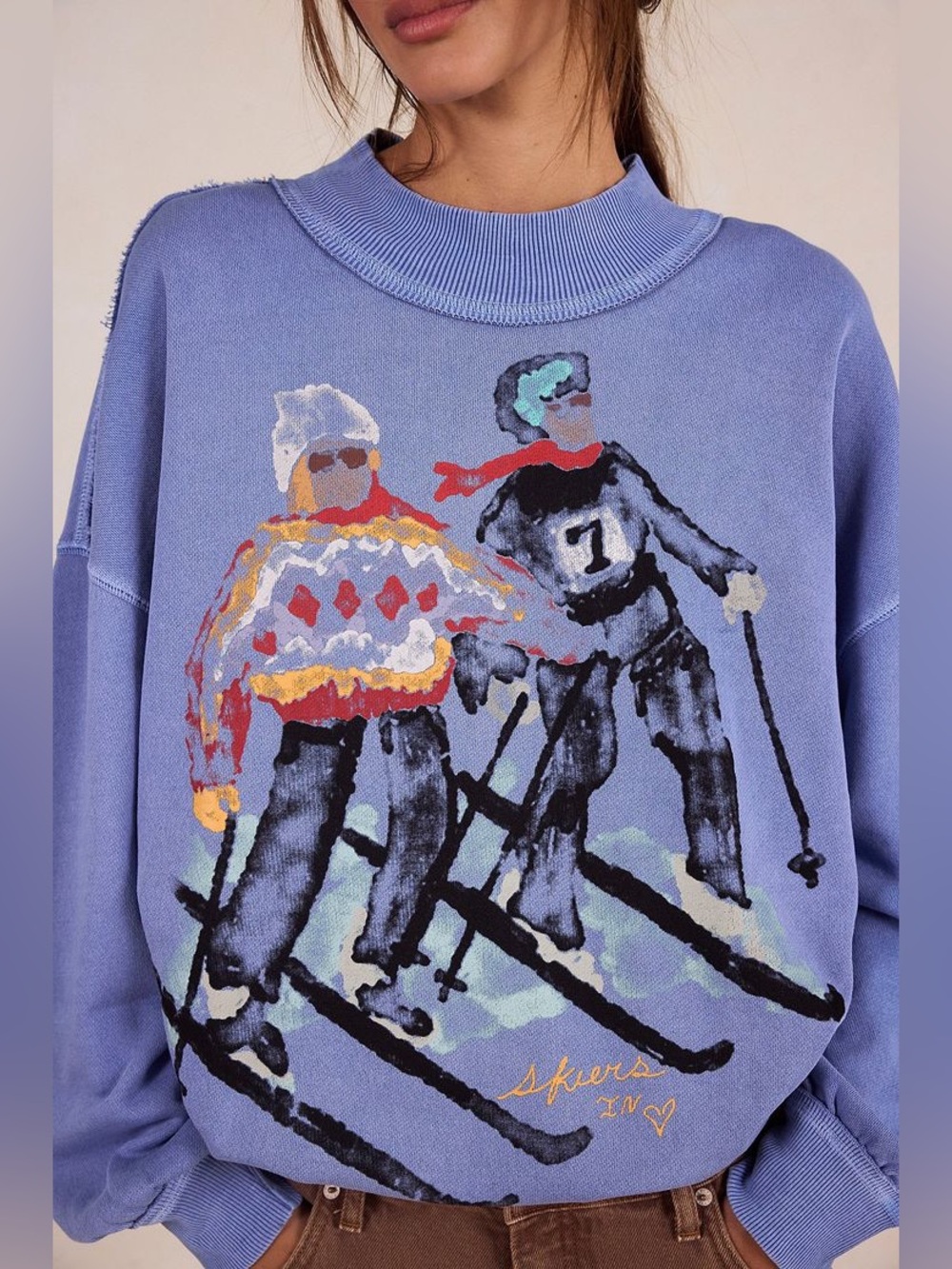 Rare 💙 We The Free Palm Springs Pullover - Skiiers in Love